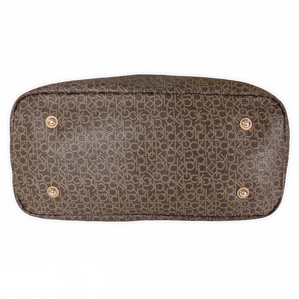 CALVIN KLEIN Brown Monogram Leather Purse - Picture 5 of 6